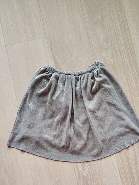 Mango Gold Textured A-Line Elastic-Waist Skirt